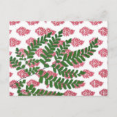 Indian Print Pink & Fern Postkarte (Vorderseite)