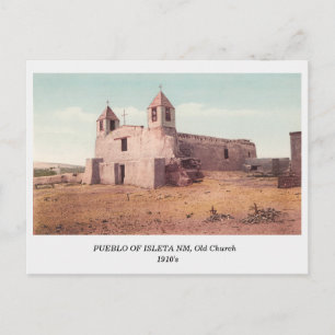 Indian Pueblo of Isleta NM, Alte Kirche 1910er Jah Postkarte