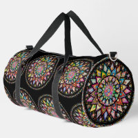 Indian Rainbow Mandala Large Duffel Bag