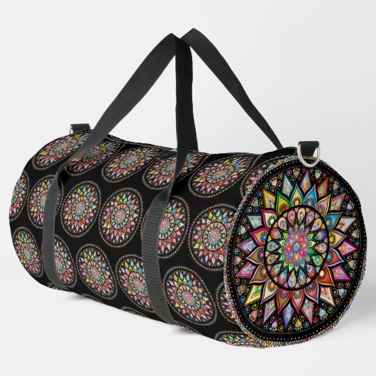 Indian Rainbow Mandala Large Duffel Bag Duffle Bag (Linke Ecke)