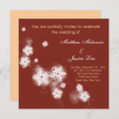 Indian Red Cherry Blossom Wedding Einladung (Vorne/Hinten)