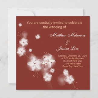 Indian Red Cherry Blossom Wedding Einladung