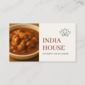 Indian Restaurant Catering Service Photo Visitenkarte (Vorderseite)