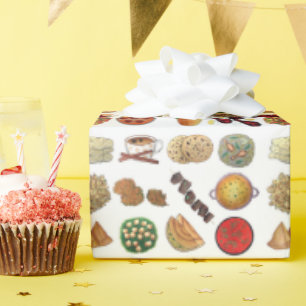 Indian Restaurant Foods Naan Dosa Samosa Aloo Gobi Geschenkpapier