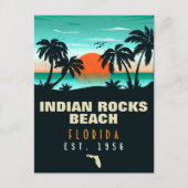 Indian Rocks Beach Florida Retro Sunset Souvenirs Postkarte (Vorderseite)
