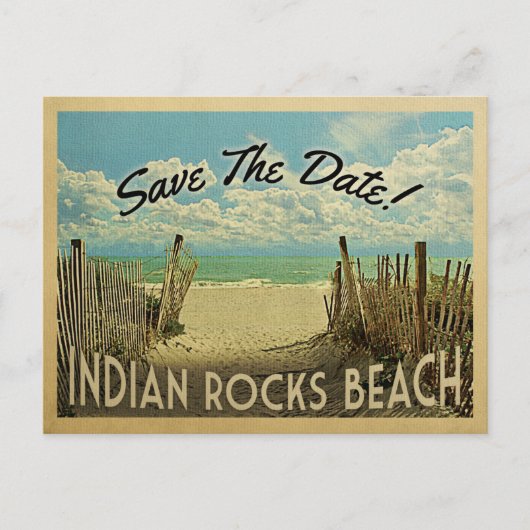 Indian Rocks Beach Save the Date Vintag Ankündigungspostkarte (Vorderseite)