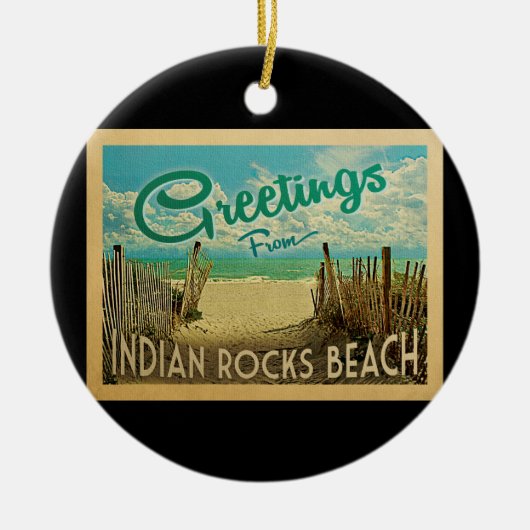 Indian Rocks Beach Vintage Travel Keramik Ornament (Vorne)