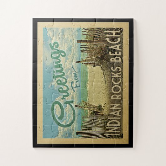 Indian Rocks Beach Vintage Travel Puzzle (Vertikal)
