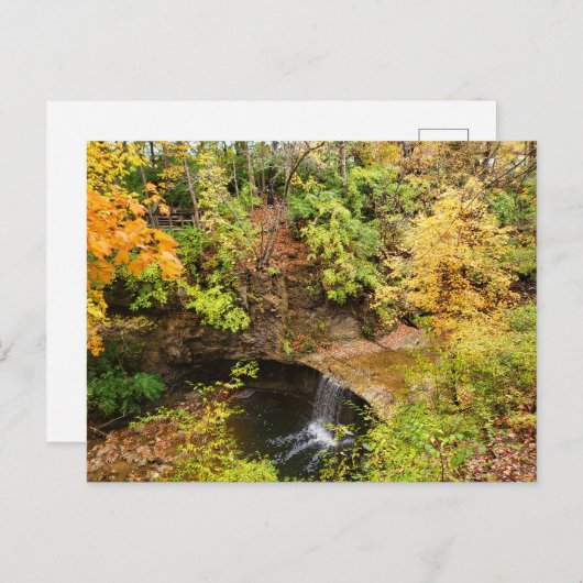 Indian Run Falls Park im Herbst, Dublin, Ohio Postkarte (Vorne/Hinten)