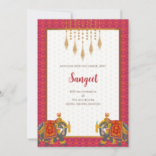 Indian Sangeet Einladung & indische Hochzeitkarten