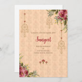 Indian Sangeet Einladung & indische Hochzeitkarten (Vorne/Hinten)