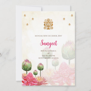 Indian Sangeet Einladung & indische Hochzeitkarten
