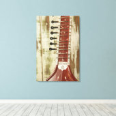 Indian Sitar String Instrument Leinwanddruck (Insitu (Holzboden))