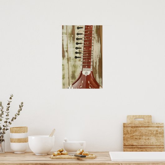 Indian Sitar String Instrument Poster (Küche)