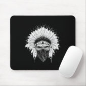 Indian Skull Rag , Indianerattoo, Zany Br Mousepad (Mit Mouse)
