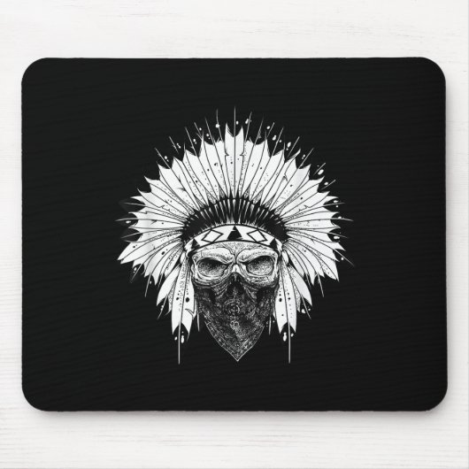 Indian Skull Rag , Indianerattoo, Zany Br Mousepad (Vorne)