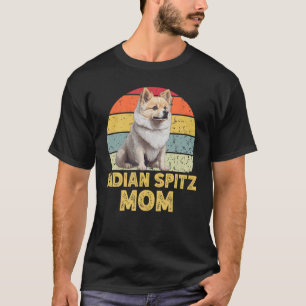 Indian Spitz Hund Mama Retro Style Funny Pet Owner T-Shirt