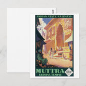 Indian Staat Railways Muttra Krishna Temple Postkarte (Vorne/Hinten)
