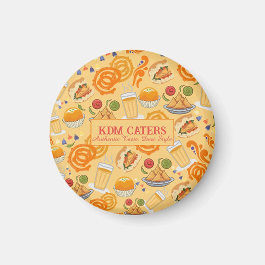 Indian Street Food Pattern farbenfrohe festliche C Magnet (Vorne)