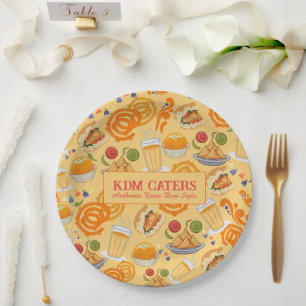 Indian Street Food Pattern farbenfrohe festliche C Pappteller