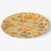 Indian Street Food Pattern farbenfrohe festliche C Pappteller (Schrägansicht)