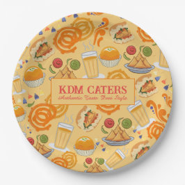 Indian Street Food Pattern farbenfrohe festliche C Pappteller