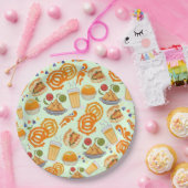 Indian Street Food Pattern farbenfrohe festliche C Pappteller (Party)