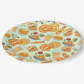 Indian Street Food Pattern farbenfrohe festliche C Pappteller (Schrägansicht)