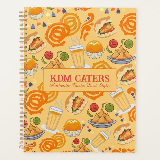 Indian Street Food Pattern farbenfrohe festliche C Planer (Vorderseite)