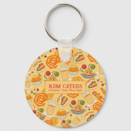 Indian Street Food Pattern farbenfrohe festliche C Schlüsselanhänger