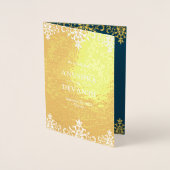 Indian Style Blue Gold Damask Einladung (Vorderseite)