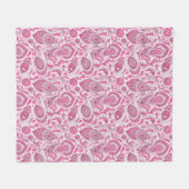 Indian Style Paisley Floral Seamless Pattern Fleecedecke (Vorderseite (Horizontal))