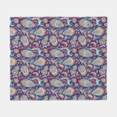Indian Style Paisley Floral Seamless Pattern Fleecedecke (Vorderseite (Horizontal))