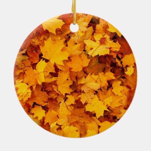 Indian Summer Golden Blätter Keramik Ornament (Hinten)