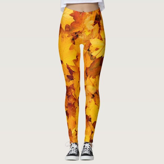Indian Summer Golden Blätter Leggings (Vorderseite)