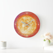 Indian Sun - Wall Clock Große Wanduhr (Zuhause)