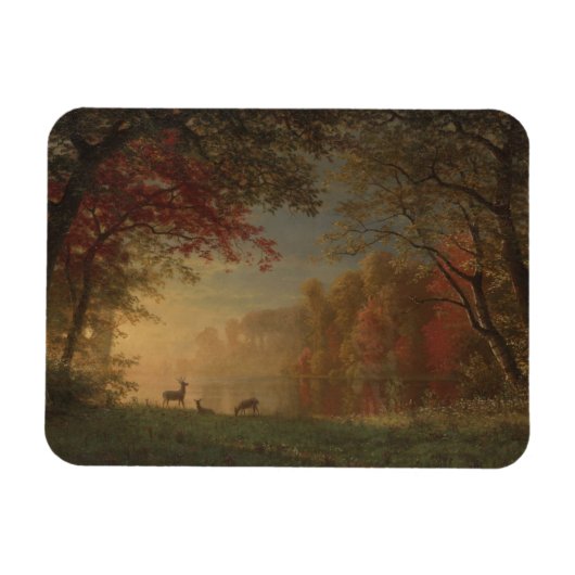 Indian Sunset Deer am See Magnet (Horizontal)