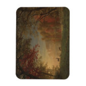 Indian Sunset Deer am See Magnet (Vertikal)