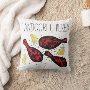 Indian Tandoori Chicken Food Illustration Art Kissen
