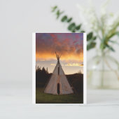 Indian Teepee Sunset Vertikales Bild Postkarte (Stehend Vorderseite)