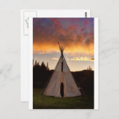 Indian Teepee Sunset Vertikales Bild Postkarte (Vorne/Hinten)