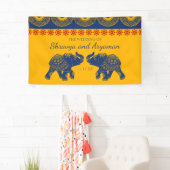 Indian Themed Elefanten bei Royal Blue Wedding Banner (Insitu)