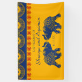 Indian Themed Elefanten bei Royal Blue Wedding Banner (Vertikal)