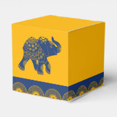 Indian Themed Elefanten bei Royal Blue Wedding Geschenkschachtel (Rückseite)