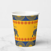 Indian Themed Elefanten bei Royal Blue Wedding Pappbecher (Links)