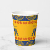 Indian Themed Elefanten bei Royal Blue Wedding Pappbecher (Rechts)