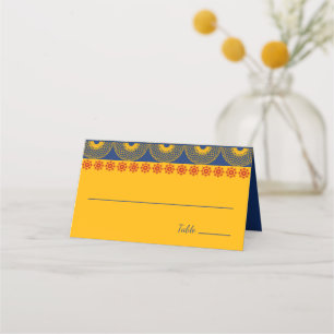 Indian Themed Elefanten bei Royal Blue Wedding Platzkarte