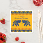 Indian Themed Elefanten bei Royal Blue Wedding Serviette (Beispiel)