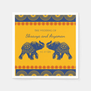 Indian Themed Elefanten bei Royal Blue Wedding Serviette