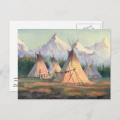 INDIAN TIPI CAMP by SHARON SHARPE Postkarte (Vorne/Hinten)